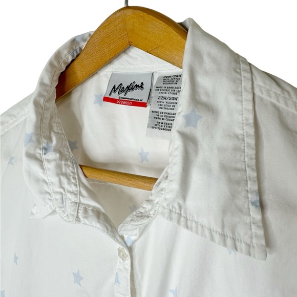 Vintage Hallmark Maxine & Floyd Button Up Shirt Size 24W Star Print Embroidered - Picture 6 of 12